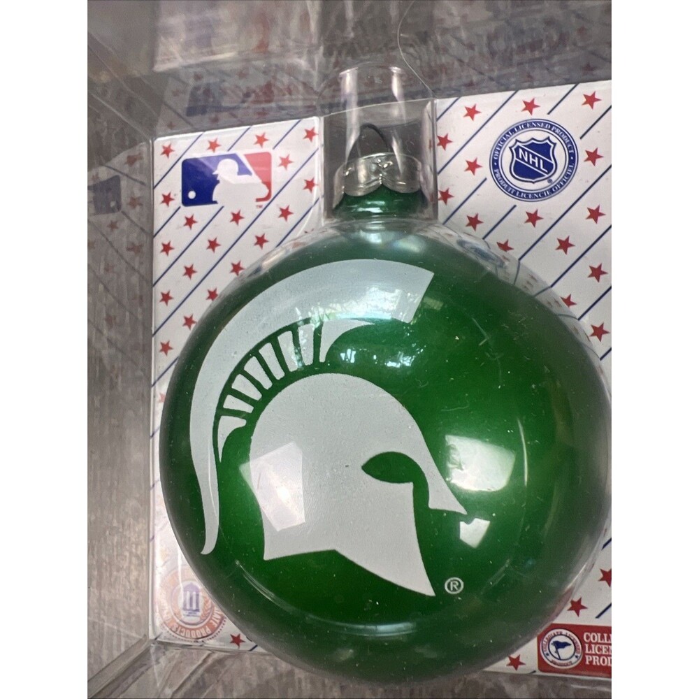 Michigan State Spartans Ornament Glass Christmas Sports Collectors Topperscot